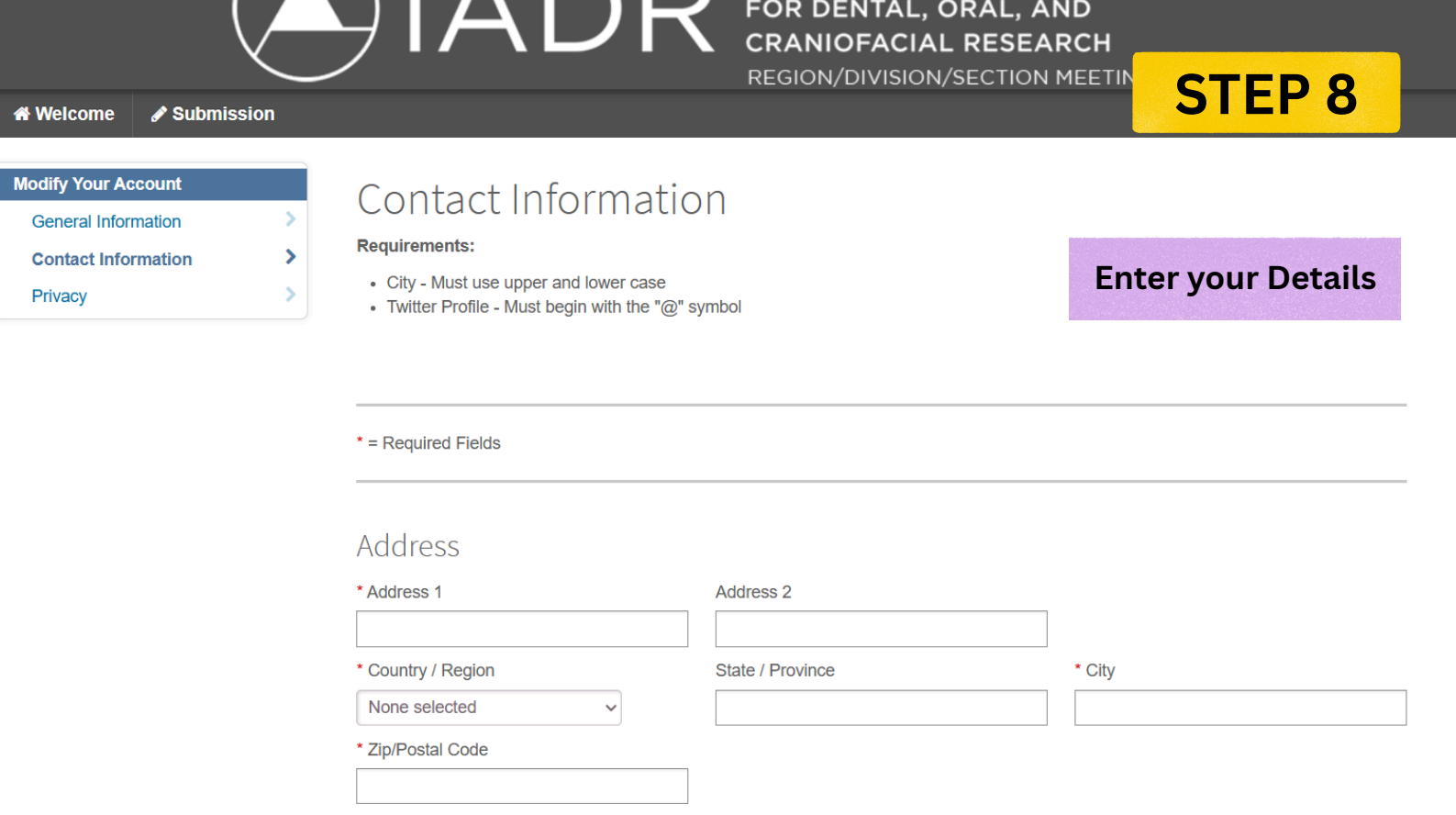 Address Entry Form