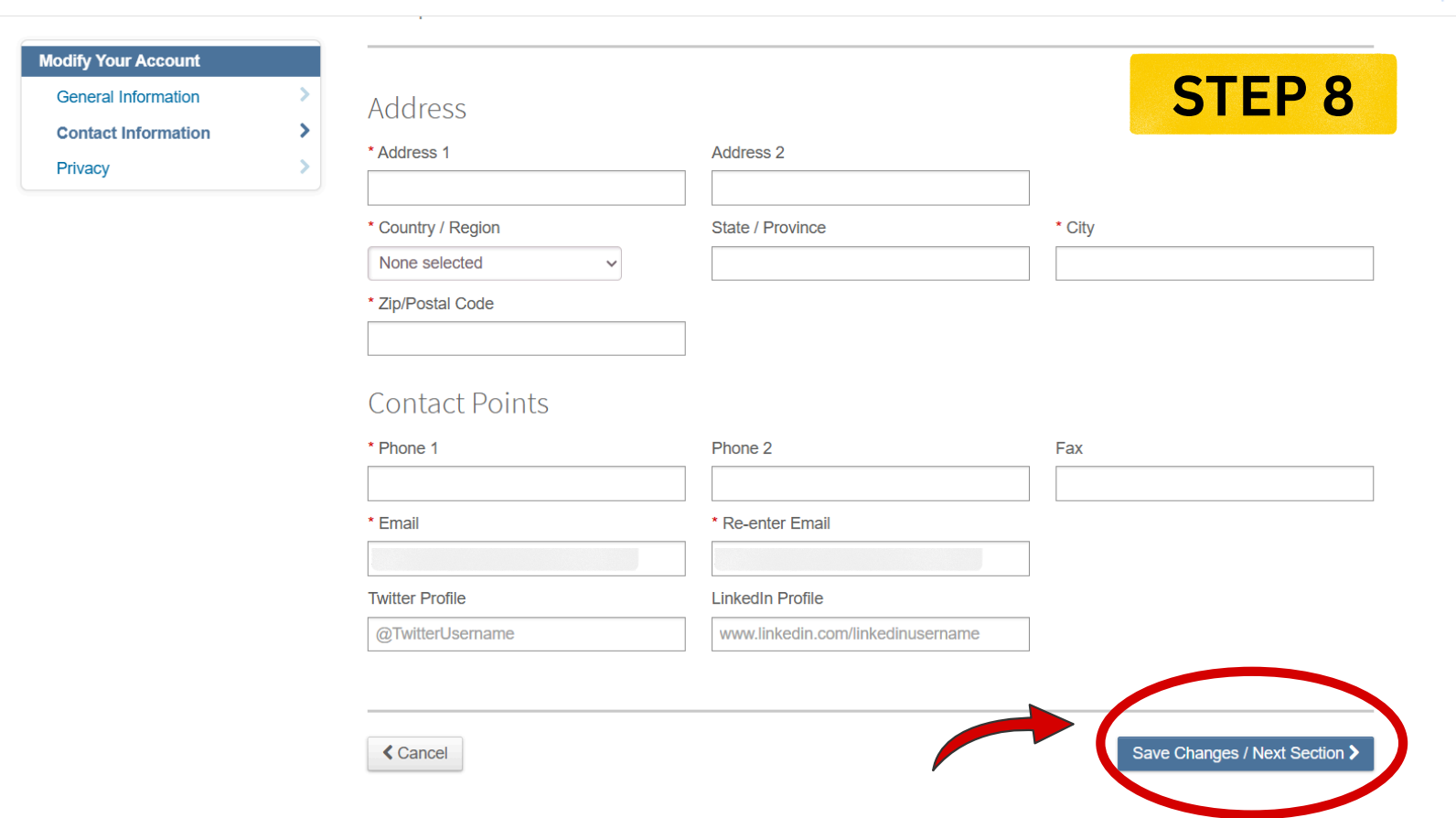 Contact Points Entry