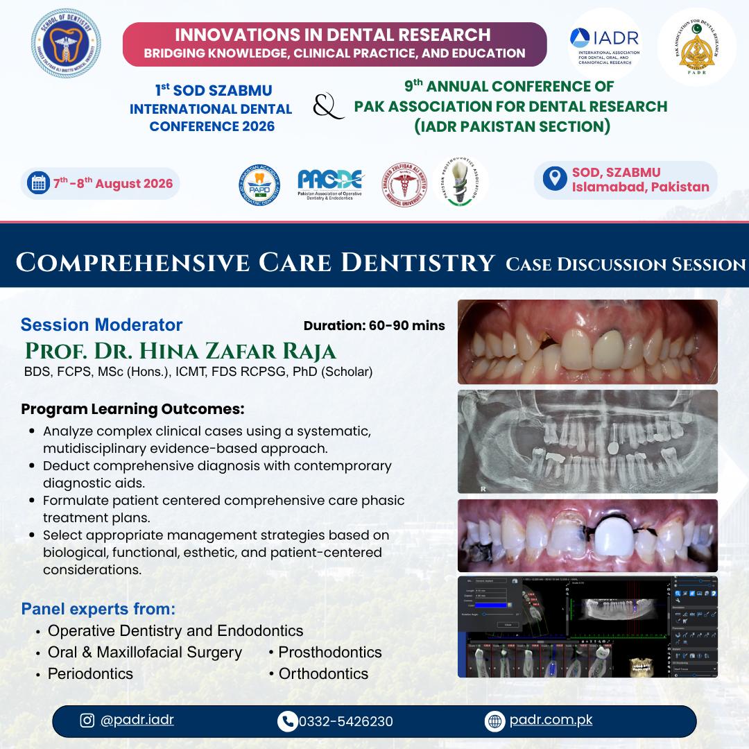 Comprehensive Care Dentistry Case Discussion Session Flyer